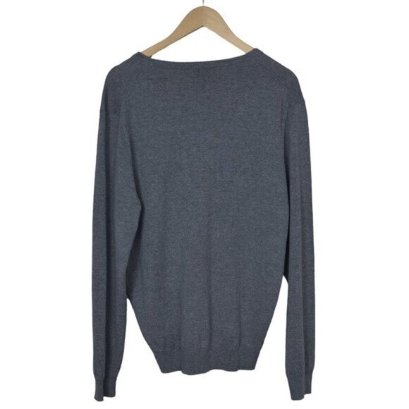 NWT J. Crew Factory V-Neck Perfect Merino Wool Blend Gray Size Large - Picture 3 of 8